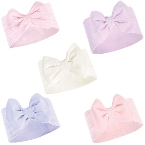 Hudson Baby Infant Girl Headbands 5pk, Lilac Cream, 0-24 Months - 1 of 1