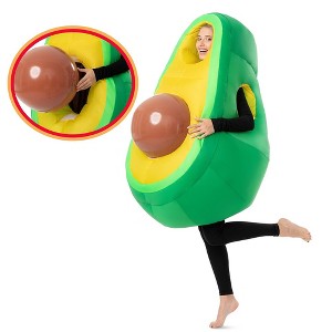 SYNCFUN Deluxe Inflatable Halloween Costume Avocado Inflatable Costume with Ball - Adult One Size Green - 1 of 4