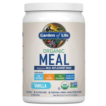 Garden of Life Organic Vegan Meal Replacement Plant Based Shake Mix - Vanilla - 22oz