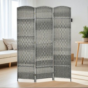 Resenkos 3-Panel 6' Tall Folding Room Divider Screen - Freestanding Wood Privacy Partition for Home Office, Mixed - 1 of 4