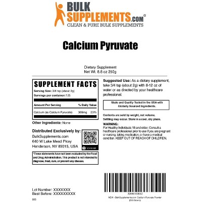 BulkSupplements Calcium Pyruvate Powder