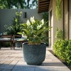 LuxenHome 15.5-Inch Ceramic Plant Pot Large Indoor Outdoor Planter with Drainage Hole and Plug Modern Glazed Round Flower Pot Planter Gray - 2 of 4