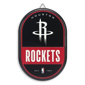 NBA Houston Rockets Embossed Metal Pill Wall Sign - 1 of 4