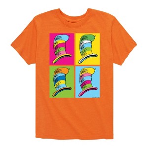 Boys' - Dr. Seuss - Cat In The Hat Color Block Hats Short Sleeve Graphic T-Shirt - 1 of 4