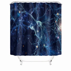 Black Starry Sky Shower Curtains for Bathroom Waterproof Fabric Bath Curtain Durable Soft Stylish Bathroom Decor 72x72 Inch - 1 of 1