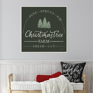 Amanti Art 30"x30" Vintage Christmas Sign I by Becky Thorns Framed Canvas Wall Art Print - 1 of 4