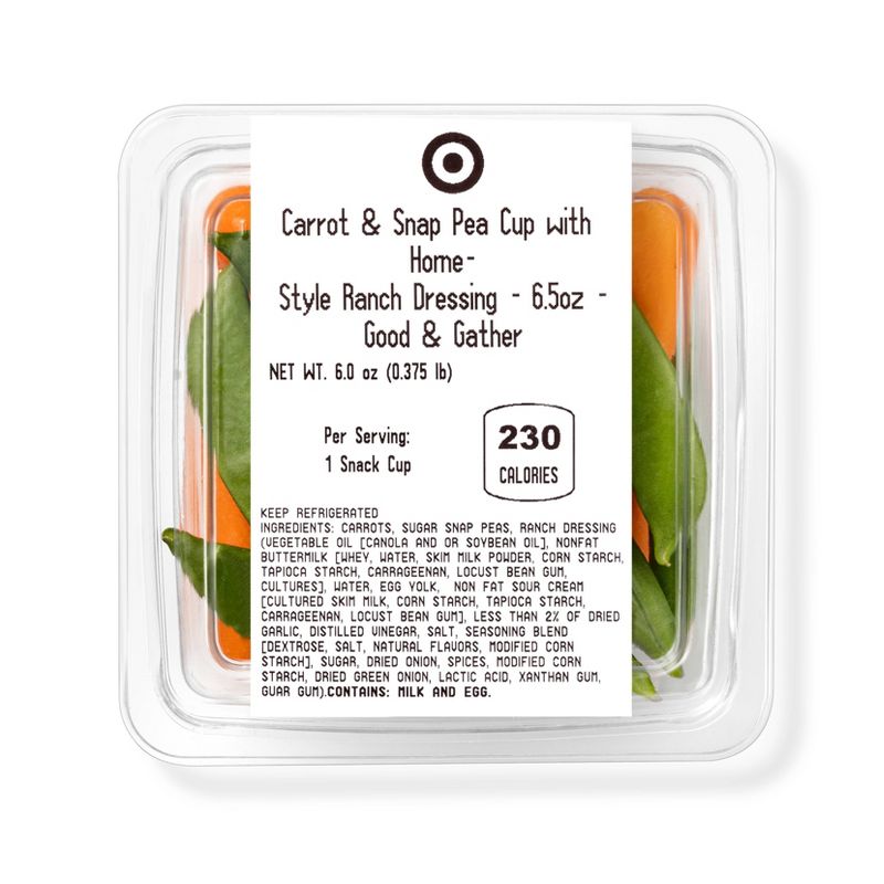 Carrot &#38; Snap Pea Cup with Home-Style Ranch Dressing - 6oz - Good &#38; Gather&#8482;, 4 of 5