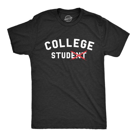 Мужские футболки Crazy Dog T-Shirts, Inc. Mens College Stud T Shirt Funny Sarcastic Student Tee - Crazy Dog Men's T Shirt for Nerds Black S