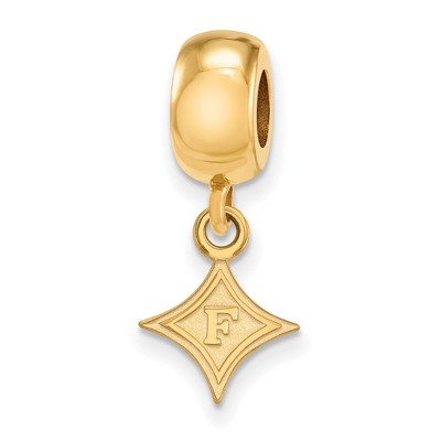 Black Bow Jewelry 14k Yellow Gold Plated Sterling Silver Furman Paladins NCAA Bead Charm