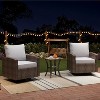 3-Piece Outdoor Swivel Rocking Chair Set with Cushions and Tempered Glass Table - 2 of 4