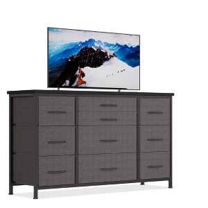 TV Stand for 55'' TV with Power Outlet, Entertainment Center, Dresser with 10 Large Drawers - 1 of 4