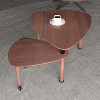 GDFStudio Kaida Modern 360° Rotatable Coffee Table with Wheels and Rubberwood Legs - 2 of 4