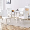 NicBex Dining Table Set for 4 Kitchen Table Modern Simple Round Dining Table Set for 4 MDF Tabletop with 4 White PU Chairs - 2 of 4