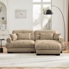 93.7" Velvet Modular L-Shaped Sectional Sofa with Bolstered Armrests and Ottoman for Small Living Room - 2 of 4