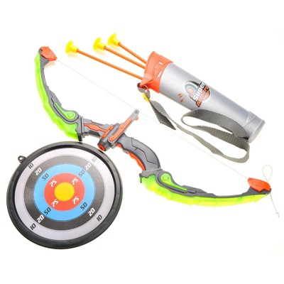 Insten Bow and Arrow Playset with Lights, Arrows, Quiver & Target, Toys for Kids, Green