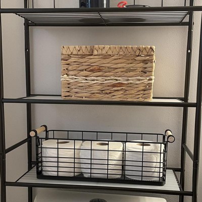 Rectangular Wire Natural Wood Handles Basket - Brightroom™ : Target