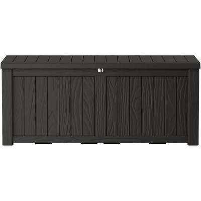 BI&SEA 150 Gallon Waterproof Deck Box-094A,Lockable Resin Storage Box for Patio Furniture Cushions Garden Tools and Outdoor Delivery Storage