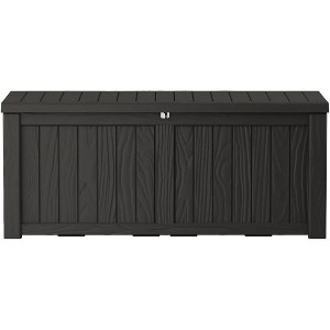 BI&SEA 150 Gallon Waterproof Deck Box-094A,Lockable Resin Storage Box for Patio Furniture Cushions Garden Tools and Outdoor Delivery Storage - 1 of 4
