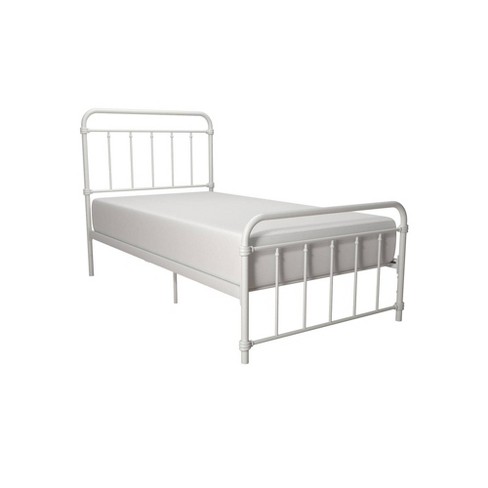 White iron shop twin bed