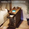 Syemin End Tables Rustic Narrow End Table with Drawer, Slim Nightstand for Small Spaces, Farmhouse Side Table with Shelf, Brown, 23.6"*11.8"*25.6" - 4 of 4