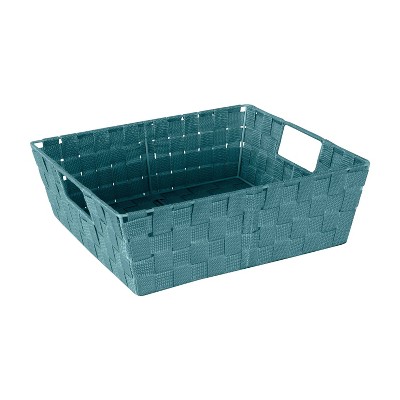 Simplify Large Woven Storage Bin Teal