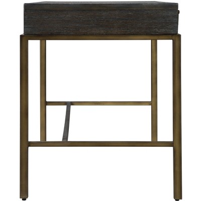 Edgewater 54'' Transitional Home Office Desk in Silver/Brown with 3 Drawers