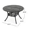 NicBex 61" Outdoor Dining Table,Round  Patio Table with Aluminum Frame for 2 to 4 Chairs,Outdoor Furniture,Black - 3 of 4