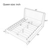 Queen/King Size Velvet Upholstered Platform Bed Frame with Wingback Headboard and Walnut Wooden Legs, Beige, No Box Spring Needed-ModernLuxe - 3 of 4