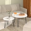 FONTOI 27.6" Round Nesting Coffee Table Set of 2, Circular Nesting End Table Set for Living Room Bedroom, White, 27.56"*17.72"*27.56" - 4 of 4