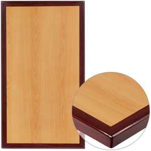 Flash Furniture 24" x 30" Rectangular 2-Tone High-Gloss Cherry Resin Table Top with 2" Thick Mahogany Edge - 1 of 1