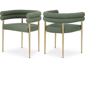 Meridian Furniture,Brielle Boucle Fabric Dining Chair, Set of 2 - 1 of 4