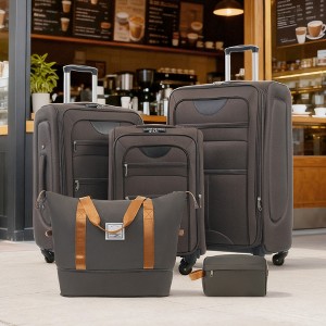 KWPZQEB 5-Piece Luggage Set (20/24/28), Softside Expandable Suitcases With Spinner Wheels & TSA Lock, W/Duffel Bag - 1 of 4