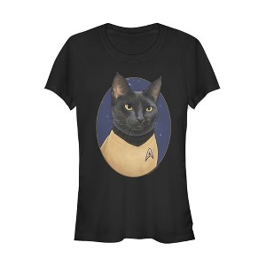 Juniors Womens Star Trek Sulu Cat Portrait T-Shirt - 1 of 3
