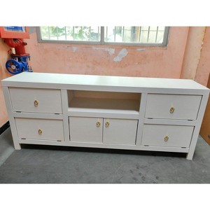 Wooden 6-Door TV Cabinet - Rustic Storage Console with Ample Space for Media, Home Decor, and Electronics - Stylish Entertainment Center - 1 of 4