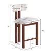 26.5 Inch Dining Chairs with Low Back, Round Bar Stool for Kitchen, Upholstered Fabric Seat with Metal Frame and Foam Padding-Coolbibila - 4 of 4
