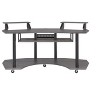 PAGED Computer Desk Modern Music Desk with Open Storage Shelves, Keyboard Tray and Hooks for Work - 4 of 4