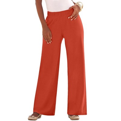 Roaman's Women's Plus Size Soft Knit Capri Pant - S, Orange : Target