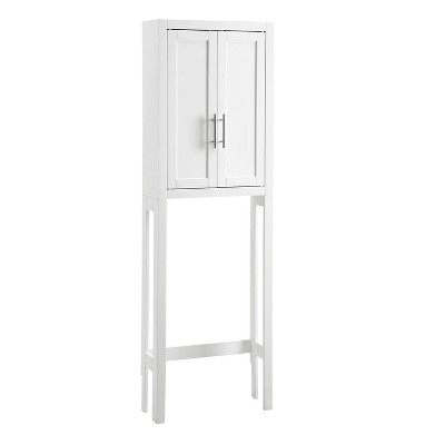 Sleek White Adjustable Over-the-Toilet Storage Cabinet
