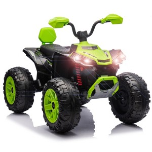 Coucheta PeakPursuit 24V Kids Electric ATV: 800W Dual Motor, 2-Seater, Bluetooth, Spring Suspension, Safety Knee Pads, 7Ah Battery - 1 of 4