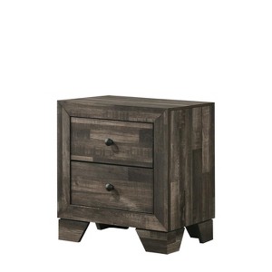 Sapphtopaz Rustic Style Nightstand with 2 Drawers Wooden Night Stand with Round Handles Farmhouse Small Bedside Table for Bedroom,Living Room - 1 of 4