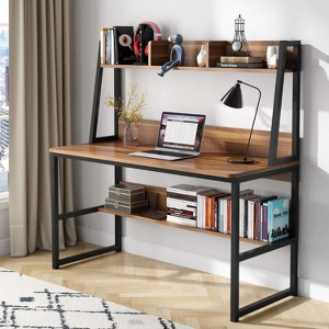 Tribesigns Computer Desk with Bookshelf, 47 inches Home Office Desk - 1 of 4