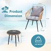 3 Piece Patio Bistro Set, Outdoor Wicker Apartment Balcony Furniture Sets, Rattan Table and Chairs Set of 2 for Porch Backyard Lawn Poolside Deck - 2 of 4