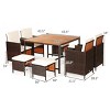Tangkula 9-Piece Outdoor Patio Dining Set Conversation Furniture with Removable Cushions White - 4 of 4
