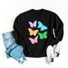 Simply Sage Market Women's Graphic Sweatshirt Checkered Butterflies  - L - Midnight - 3 of 3