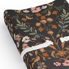 Sweet Jojo Designs Girl Changing Pad Sheet Boho Floral Wildflower Orange Black and Blue - 4 of 4