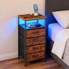 SEVOBAL Nightstand Small Night Stand, Bedside End Table Small Spaces Bedside Table with PU Finish for Bedroom, Brown, 11.81"*15.75"*33.66" - 4 of 4