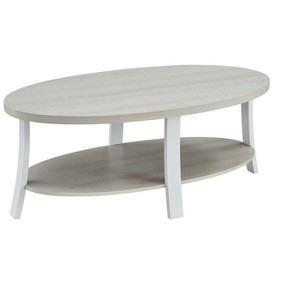 Dexmalle Simplify Style Contemporary Oval Wood Shelf Coffee Table - 1 of 4