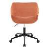 TiramisuBest Contemporary Orange Fabric Task Chair, Low Backrest, Armrests, Adjustable Base/Height, 360¡ã Swivel, Indoor Use - 4 of 4