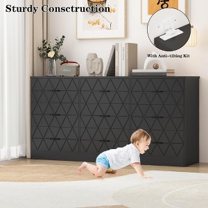 Jojoka 63 Inch 9 Drawer Dresser with Power Outlet Modern Storage Organizer for Bedroom Living Room,Hallway or Office - 1 of 4