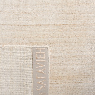 Beige Hand-Loomed Wool and Viscose Area Rug